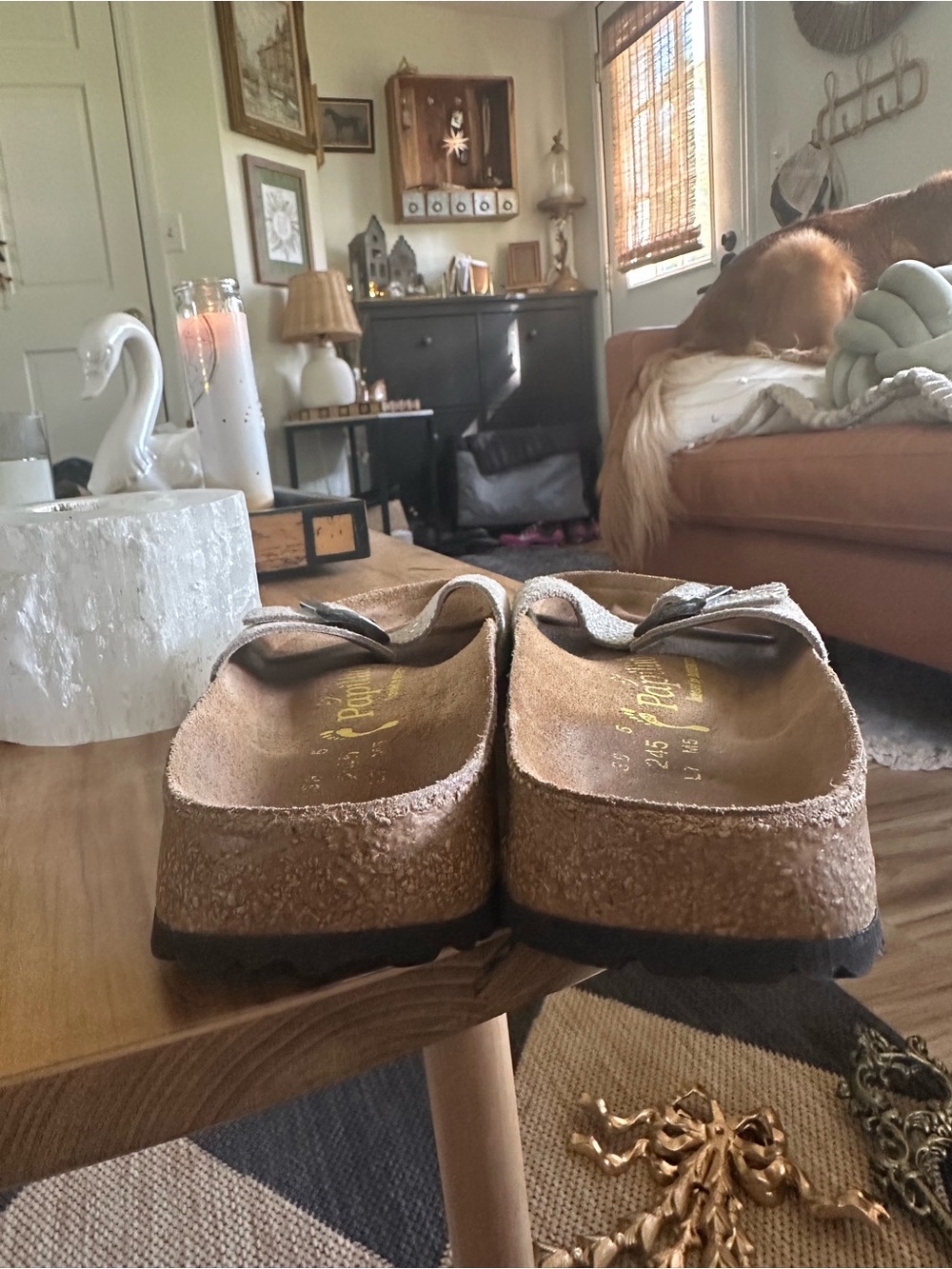 Papillio Women's Silver Textured Single-Band Cork Slide sandal Size 7 Like new - Picture 8 of 8